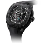 Tsar Bomba Dark Matter 5 TB8605-04 Automatic Carbon Fiber Bezel Skeleton Dial Black Rubber Strap - Image 2