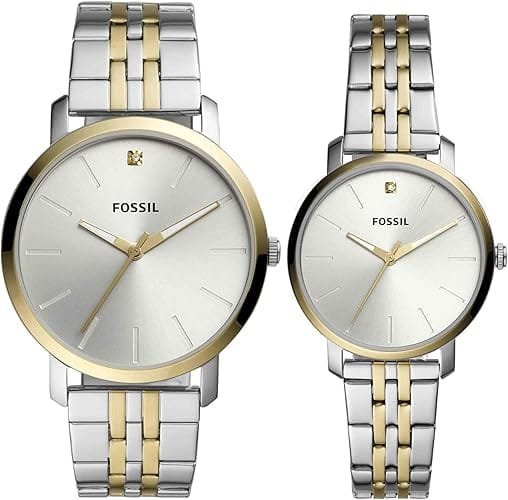 His and Her Lux Luther Three-Hand Two-Tone Stainless Steel Watch Gift Set
