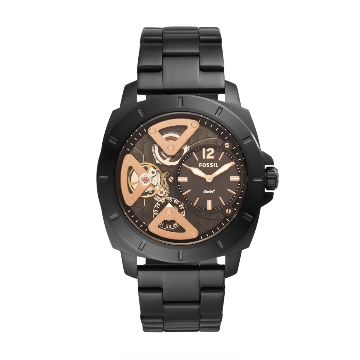 Fossil Privateer Men's Black Stainless Steel Watch